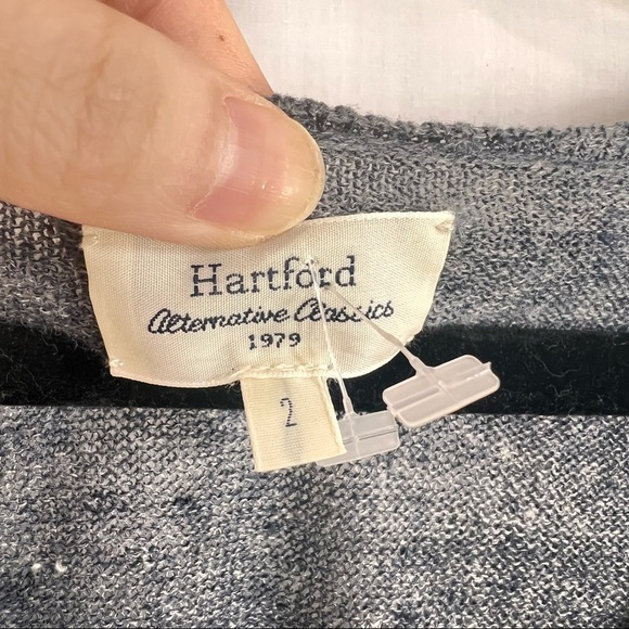 Hartford Sweater Womens Size 2 Blue 100% Linen Paris France Minimalist Capsule - Picture 3 of 13